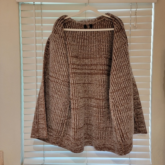 Banana Republic Open Front Cardigan Medium Brown Tan Heavy Chunky Knit NWOT NEW - Picture 6 of 8